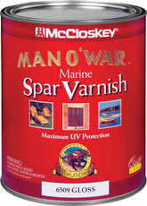 McCloskey Man O' War 080.0006509.005 Marine Spar Varnish, Gloss, Clear, Liquid, 1 qt